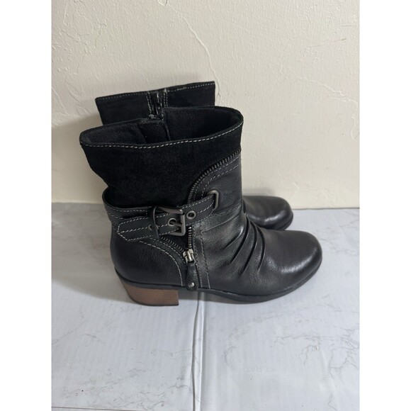 Y2K Style EARTH Origin BLACK LEATHER BOOTS SIZE 7.5M $149 - Picture 3 of 7